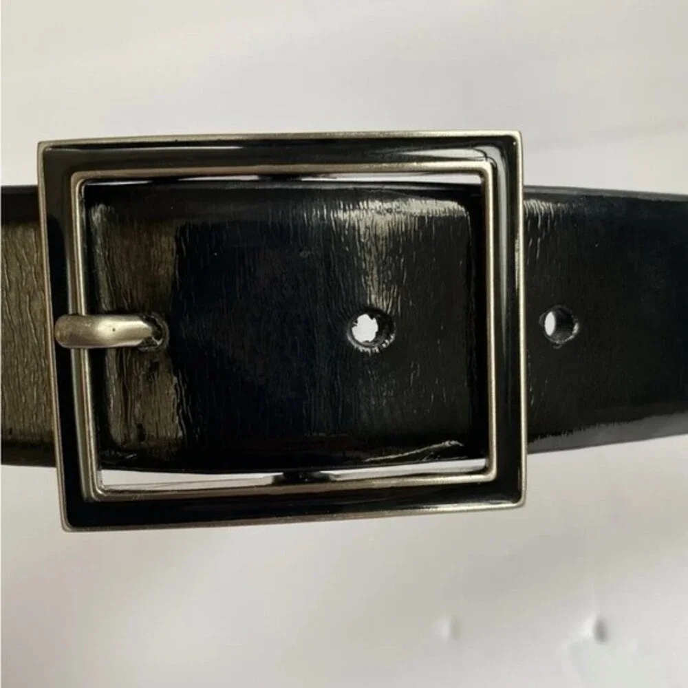 Calvin Klein Men's Black Genuine Leather, Buckle Dress Belt Size S